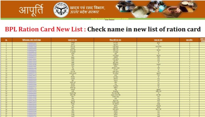 bpl ration card list