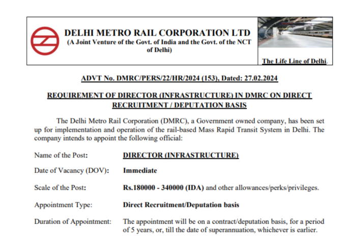 Delhi Metro Recruitment 2024: Golden opportunity to get a job in Delhi Metro, salary will be Rs 34,0000, check complete details.
