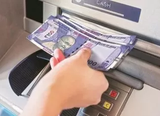 ATM money withdrawal