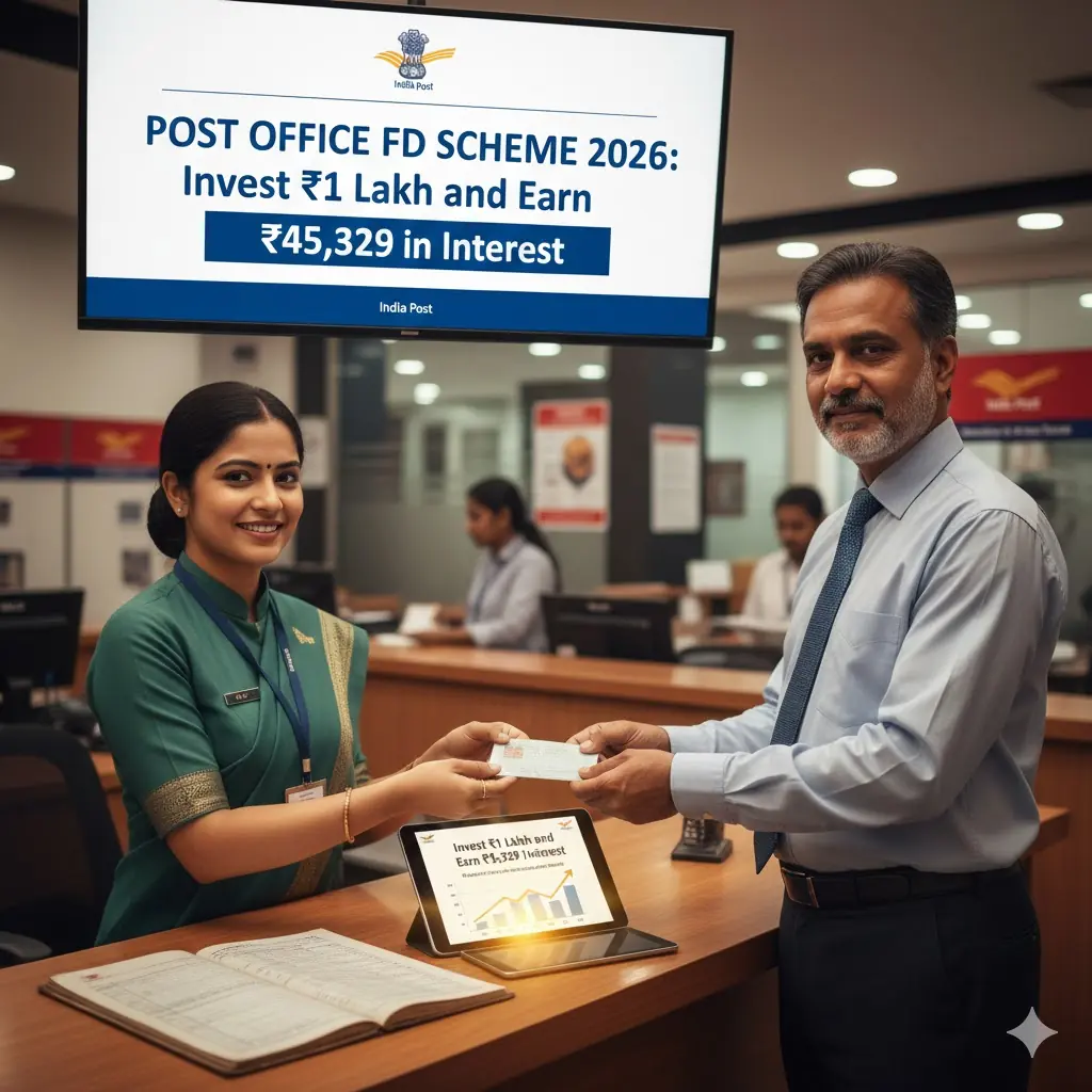 Post Office FD Scheme 2026: Invest ₹1 Lakh and Earn ₹45,329 in Interest