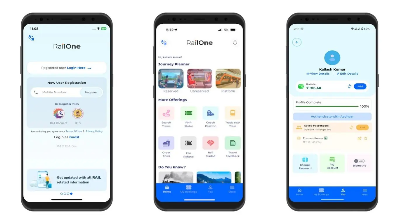 RailOne app Indian Railways 2026