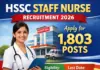 HSSC Staff Nurse Recruitment 2026: 1,803 Vacancies Out HSSC Staff Nurse Recruitment 2026: Apply for 1,803 Posts