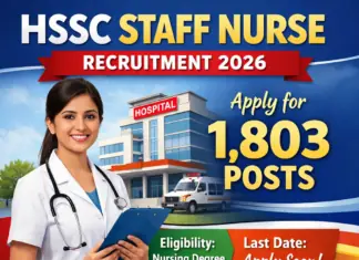 HSSC Staff Nurse Recruitment 2026: Apply for 1,803 Posts