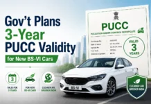 India PUCC Renewal Norms: Government Proposes 3-Year Validity for New BS-VI Private Vehicles BS6 vehicle PUCC validity 3 years MoRTH emission certificate renewal India